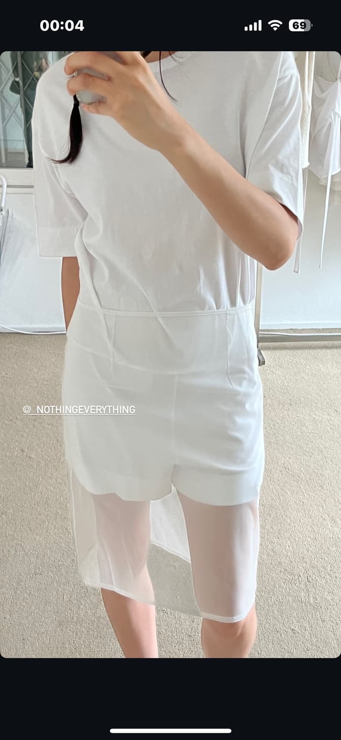 MESH LAYERED MIDI SKIRT IN WHITE 상품이미지7