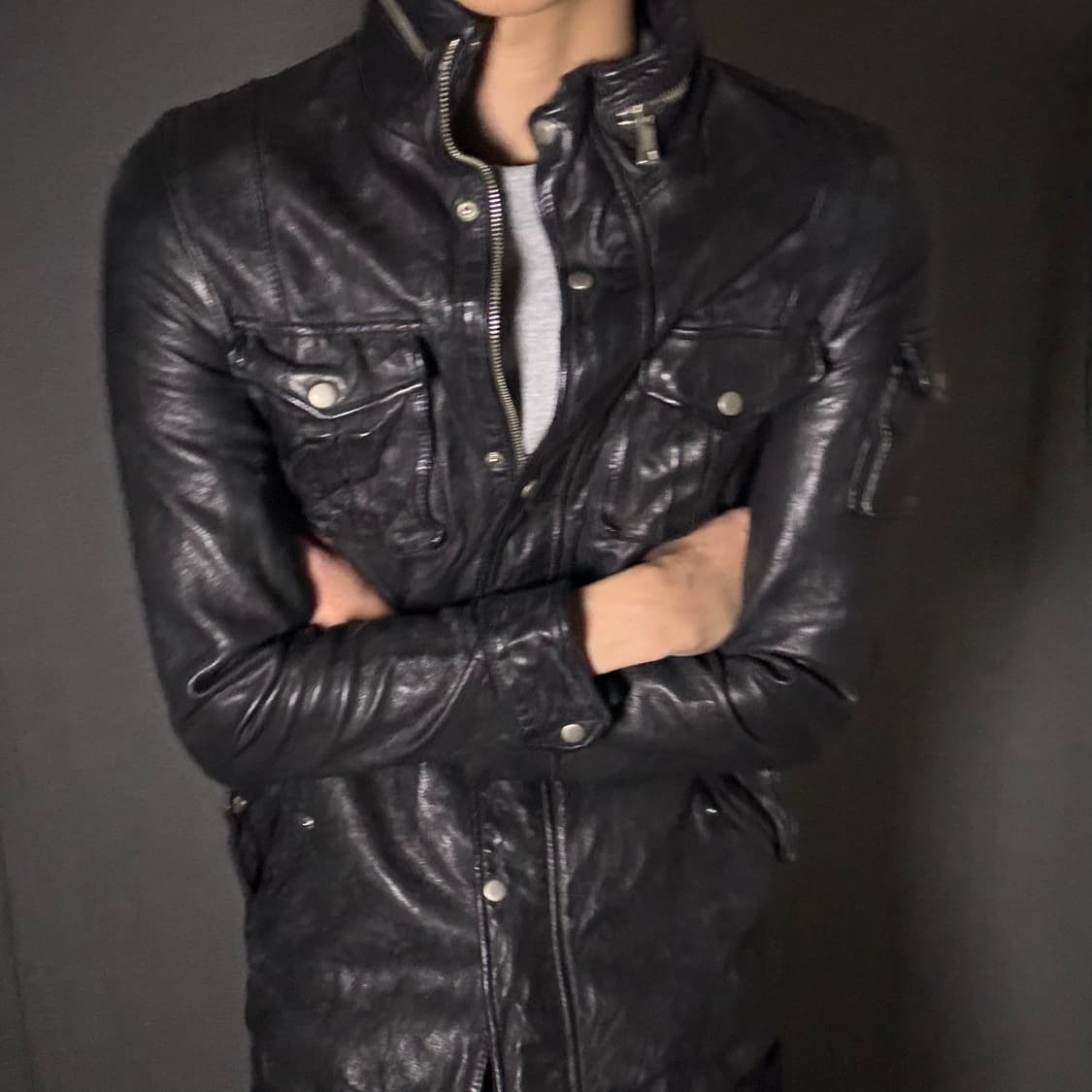 japan vintage ltaly lamb skin coat 상품이미지2