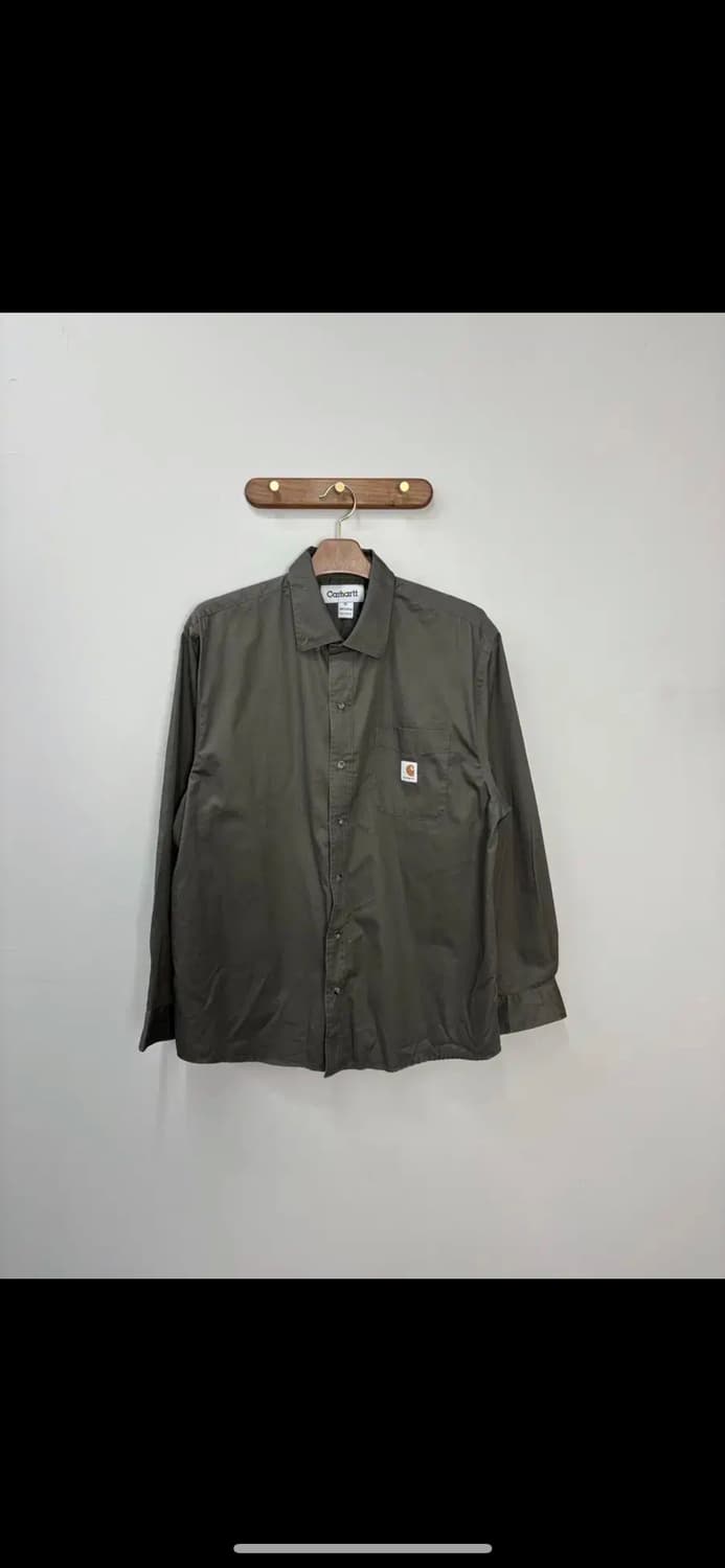 칼하트 로고 올리브색 워크셔츠 H1158 상품이미지2