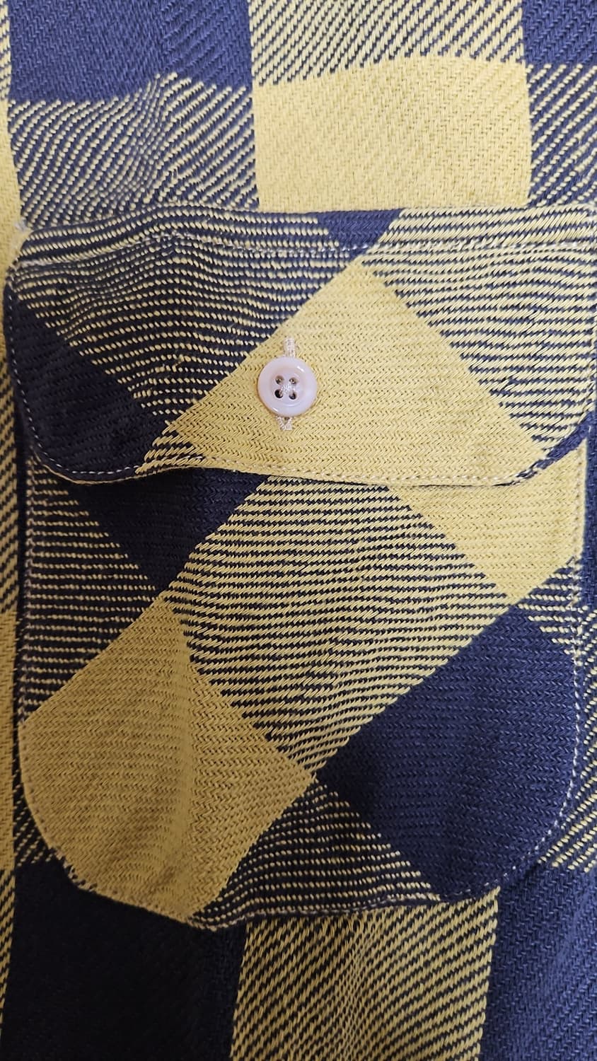 리바이스 LVC 1950's 숏혼 체크 셔츠 옐로우 S 상품이미지7