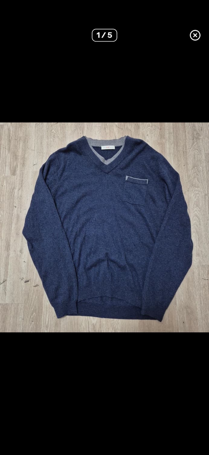 일본판 남성 스탠다드 캐시미어 브이넥 니트 L(100) 상품이미지3