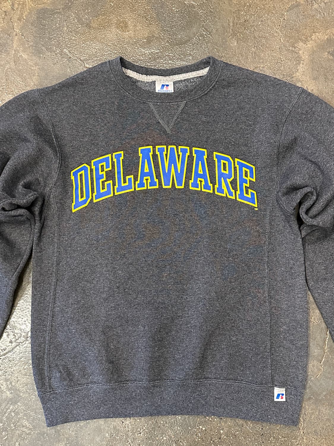 90s 러셀 DELAWARE 맨투맨 스웻셔츠 차콜 S 상품이미지3