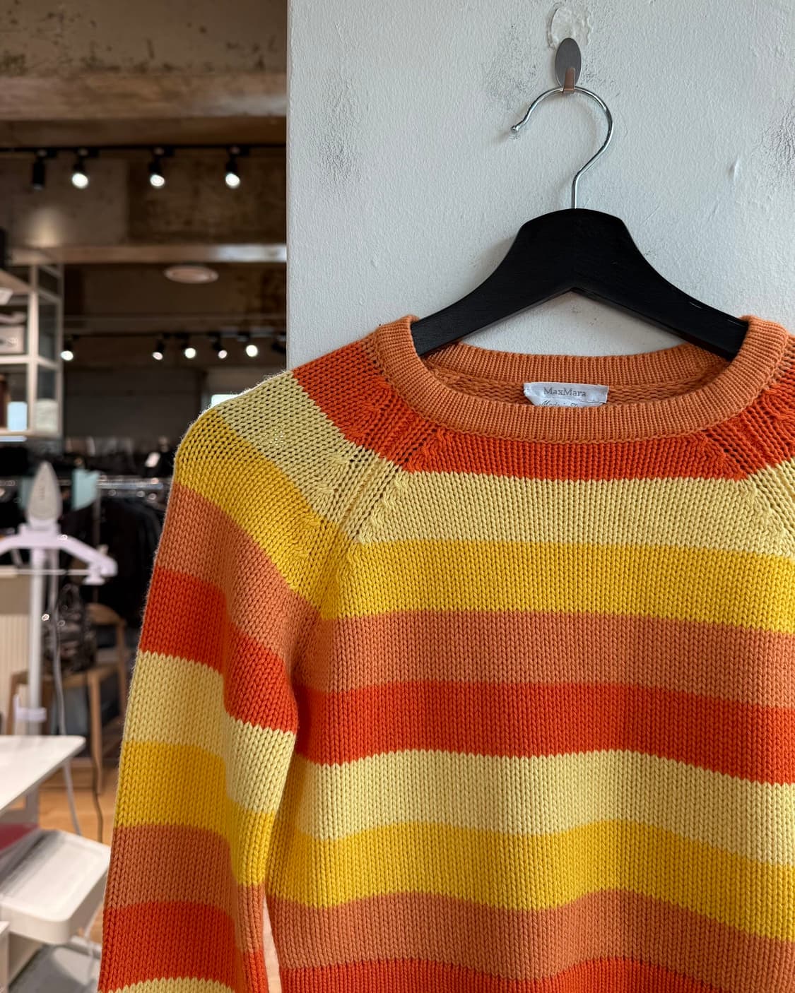 막스마라 오렌지 옐로우 스트라이프 캐시미어혼방 니트  상품이미지4