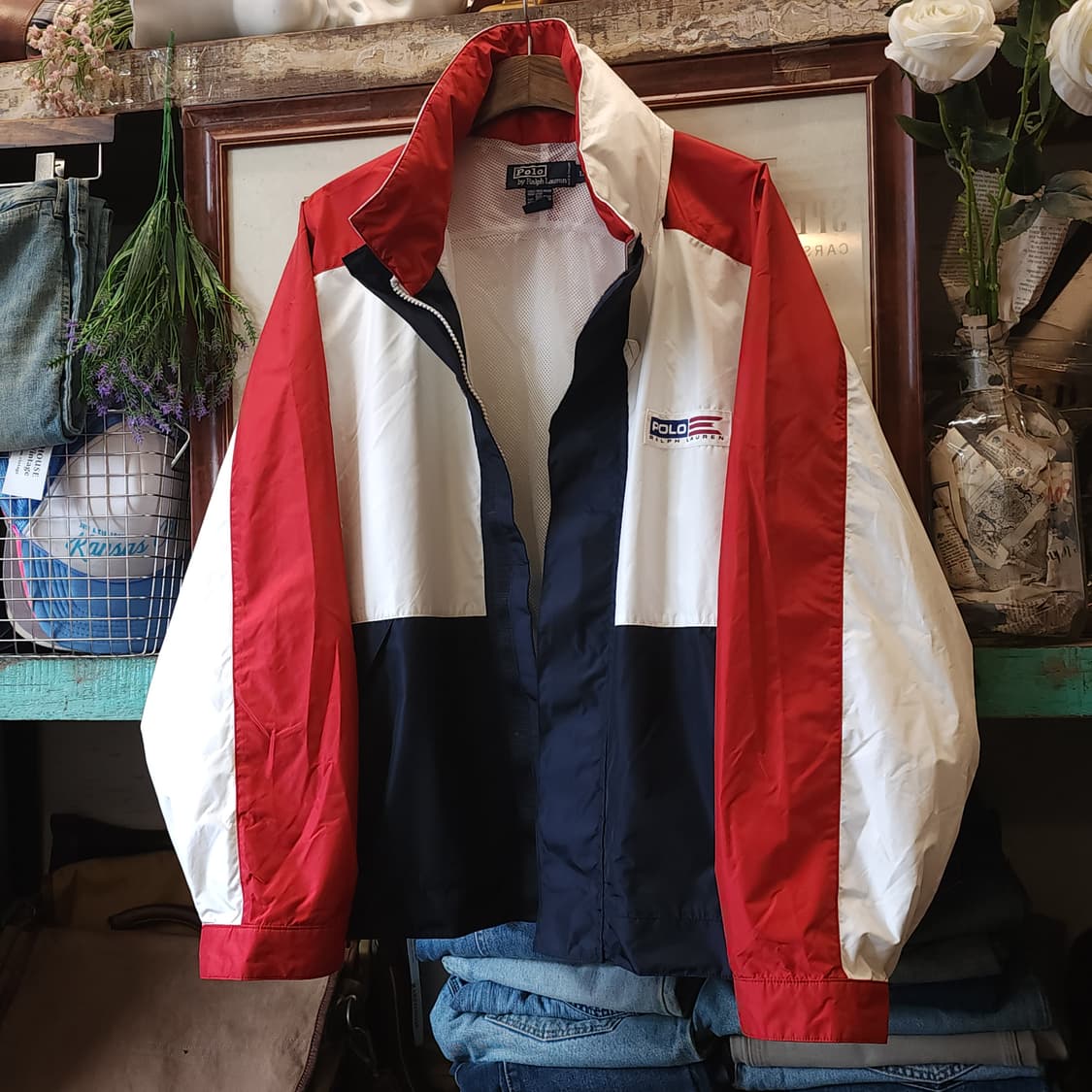 90s 폴로 스포츠 요트자켓 폴로 바람막이 윈드 브레이커 L 상품이미지2