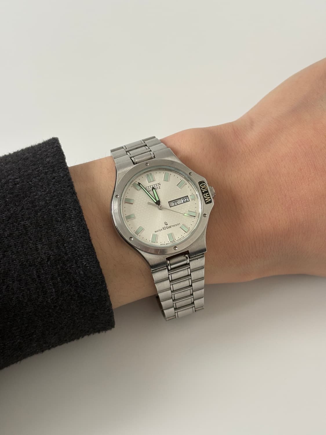 빈티지 시계 1990년대 실버 쿼츠 남성 상품이미지9