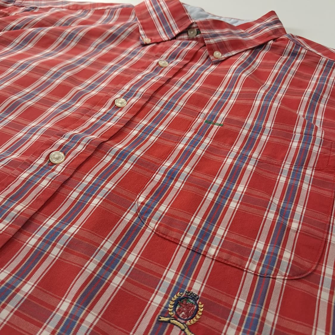 CK206 XL 타미힐피거 90s 올드프레피 체크 반팔 셔츠 남방 상품이미지4