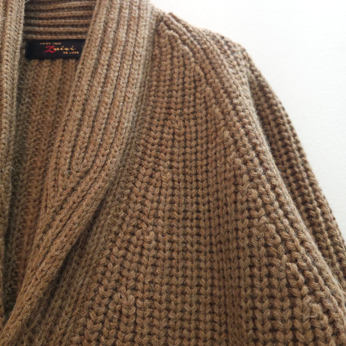 울 혼방 숄 카라 클래식 니트 가디건 일본제 상품이미지5