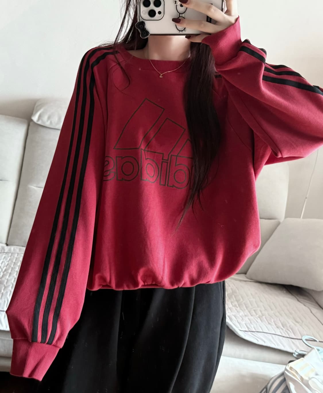 아디다스 검빨 맨투맨 상품이미지2