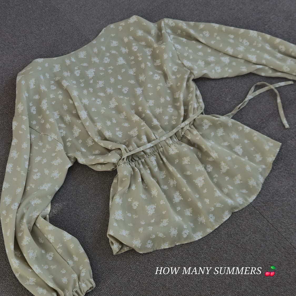 GU 블라우스 그린 패턴 상품이미지7