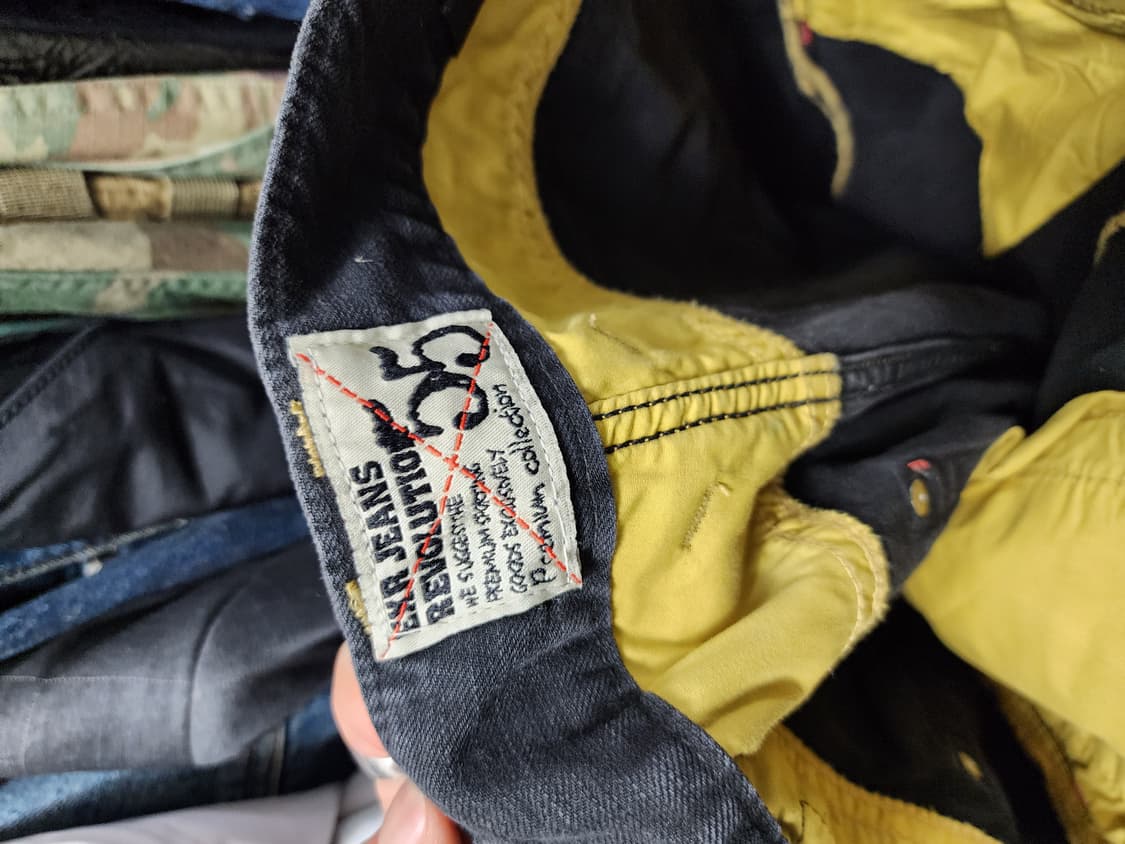 EXR 올드스쿨 가죽벨트고리 레터링 흑청바지 상품이미지6