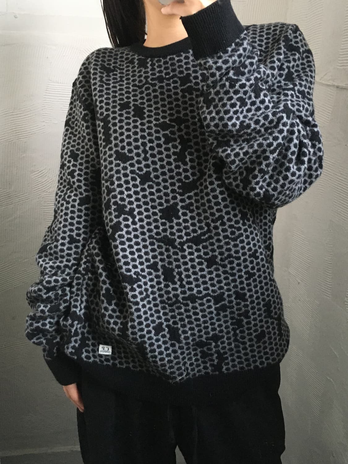 C.P. Company CP 컴퍼니 블랙 패턴 울 니트  상품이미지1