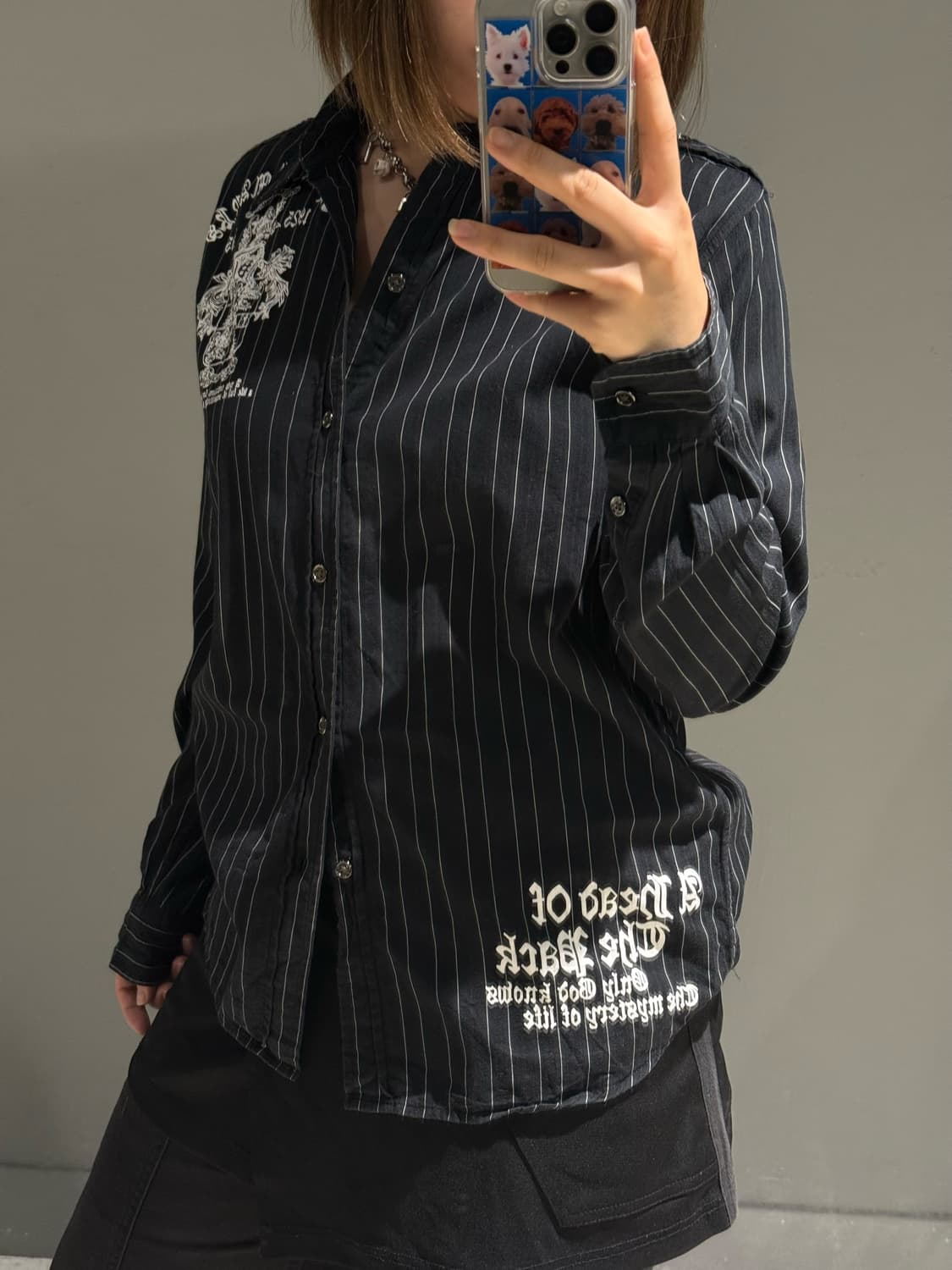 printing detail stripe pattern shirt 상품이미지3