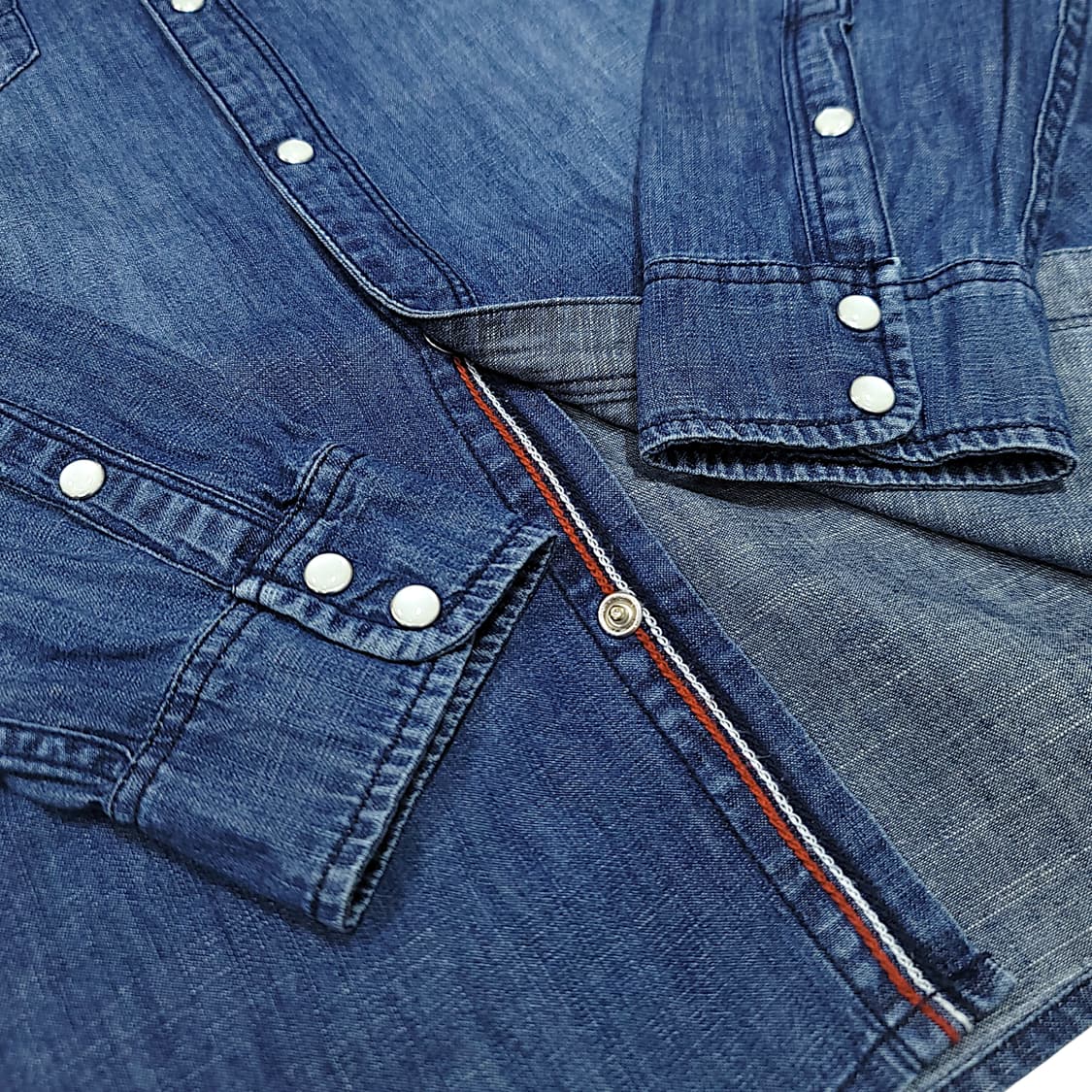 [L] 타미힐피거 진청 웨스턴 데님 긴팔셔츠 상품이미지6