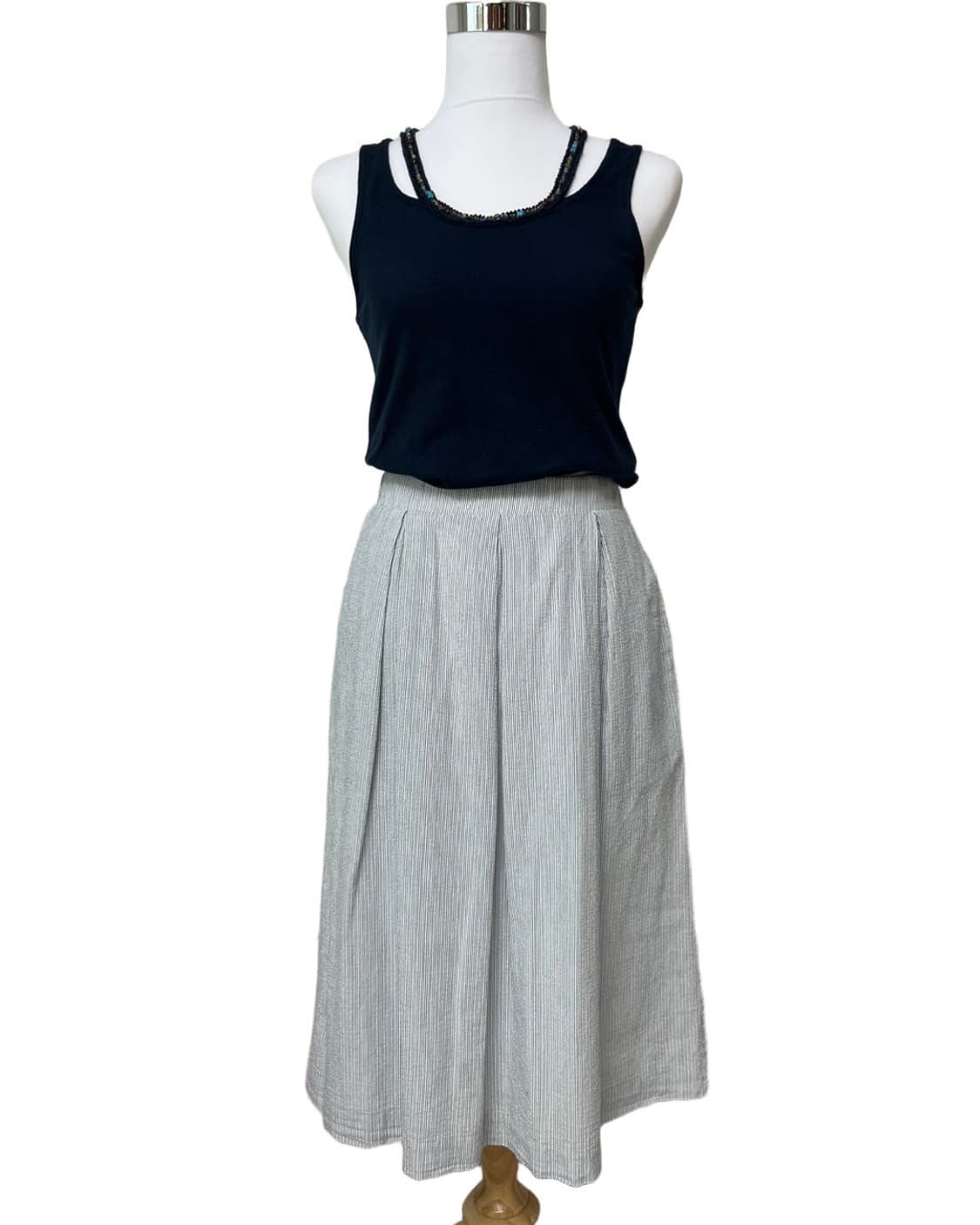 Navy beads sleeveless 상품이미지5