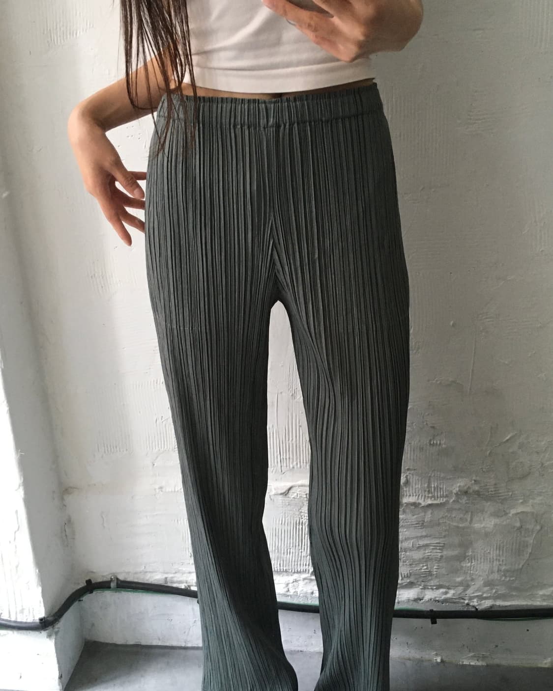PLEATS PLEASE 플리츠플리즈 그레이 플리츠 팬츠 상품이미지5