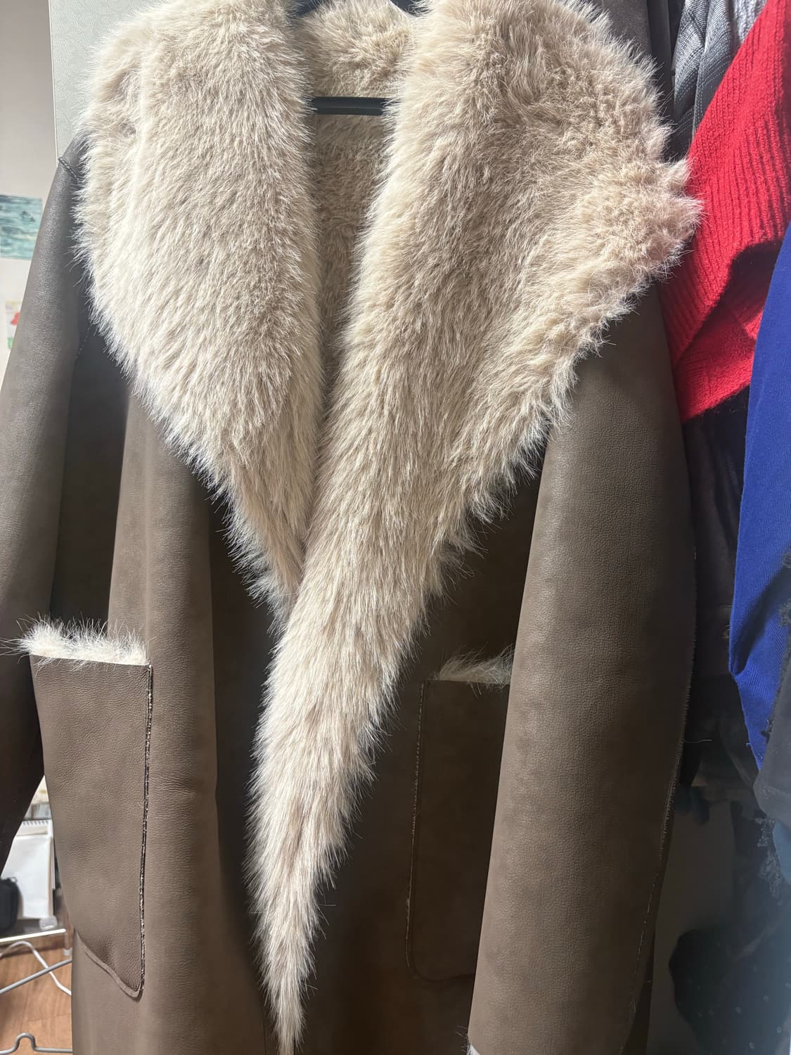 ZARA 자라 페이크 퍼 더블 페이스드 리버시블 양면 롱 코트 상품이미지7