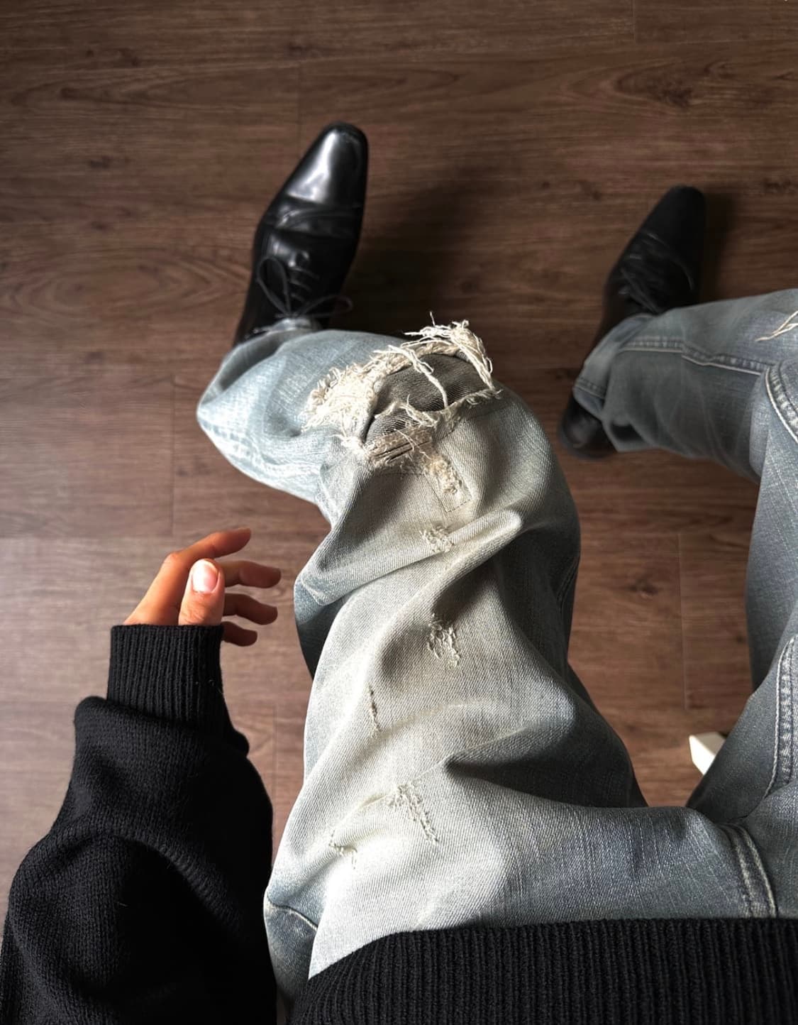 Ubjeans 디스트레스 & 리프드 스키니 진 상품이미지3