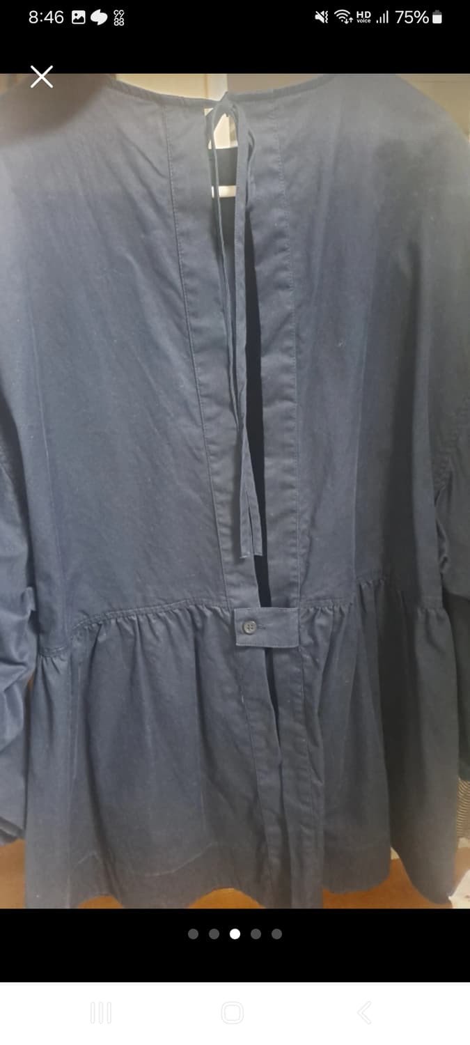 코스 튜닉 스타일 탑스 네이비 상품이미지4