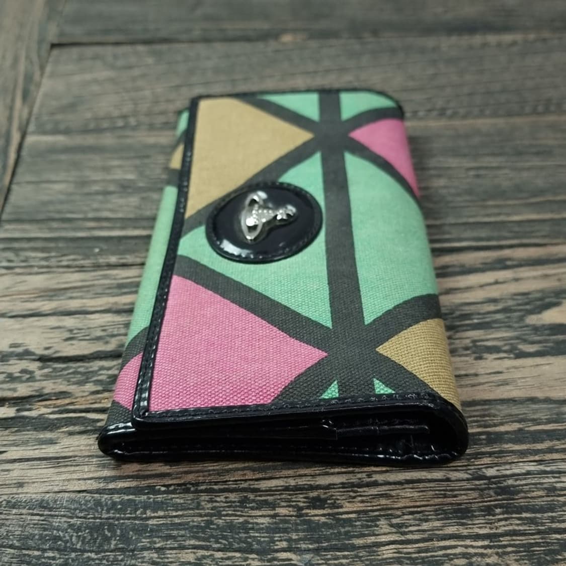 [비비안웨스트우드] 빈티지 기하학 패턴 ORB 엠블럼 장지갑 P01214 상품이미지3