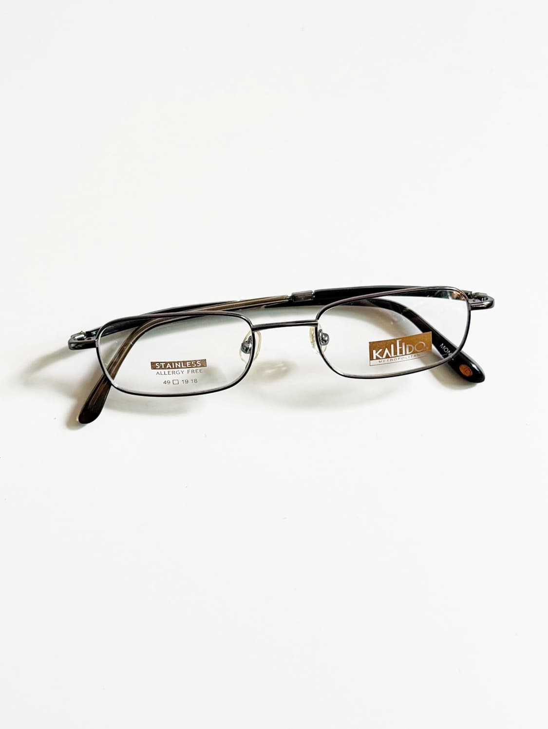 90s KALEIDO 건메탈 슬림 스퀘어 빈티지 안경 상품이미지1