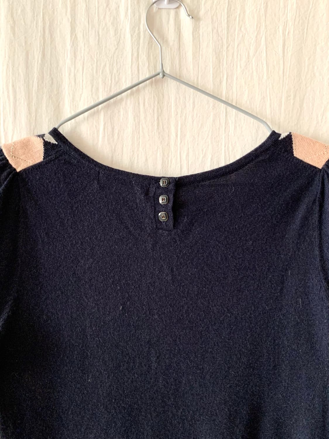 아가일 리본 퍼프 반팔 니트 상품이미지3