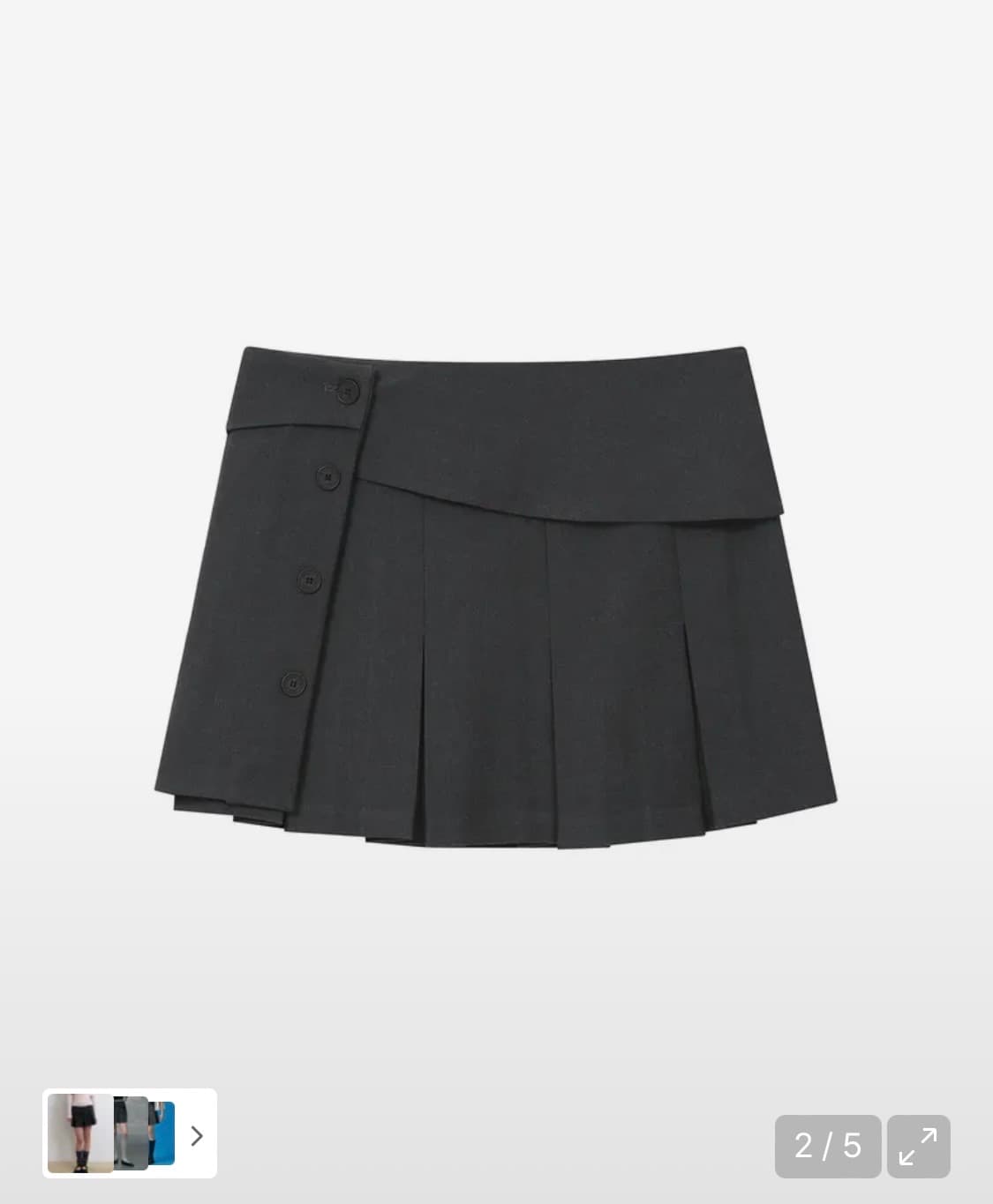 택o) 새상품) 미세키서울 플리츠 랩 미니스커트 차콜 상품이미지2