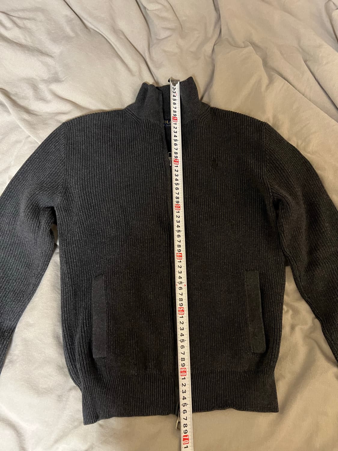 폴로 랄프로렌  차콜 2웨이 풀집업 니트 s 상품이미지5