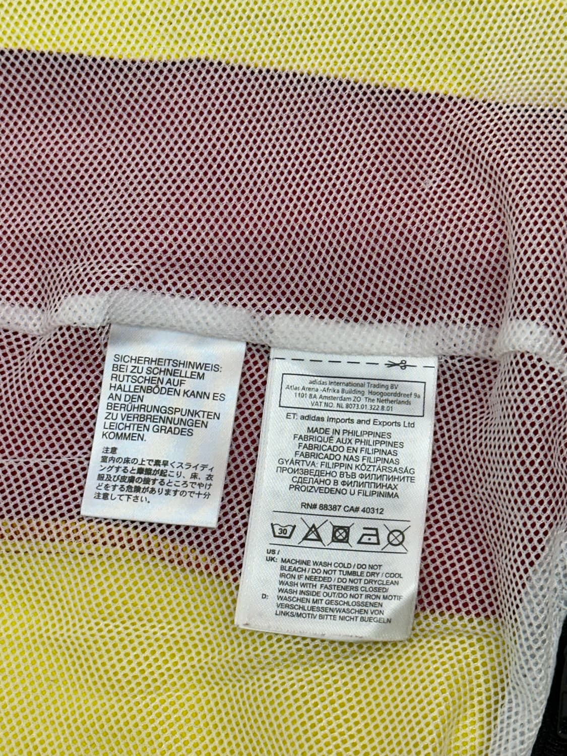 아디다스 레드 옐로우 삼선 빅 로고 올드스쿨 바람막이 자켓 M 상품이미지8