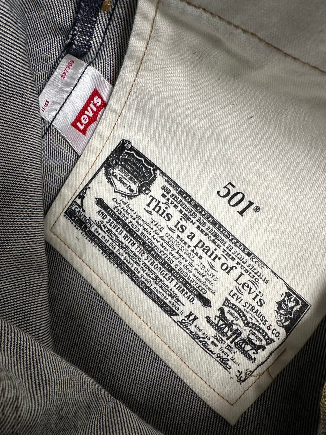 리바이스 오리지널 501 생지 인디고 데님팬츠 상품이미지6