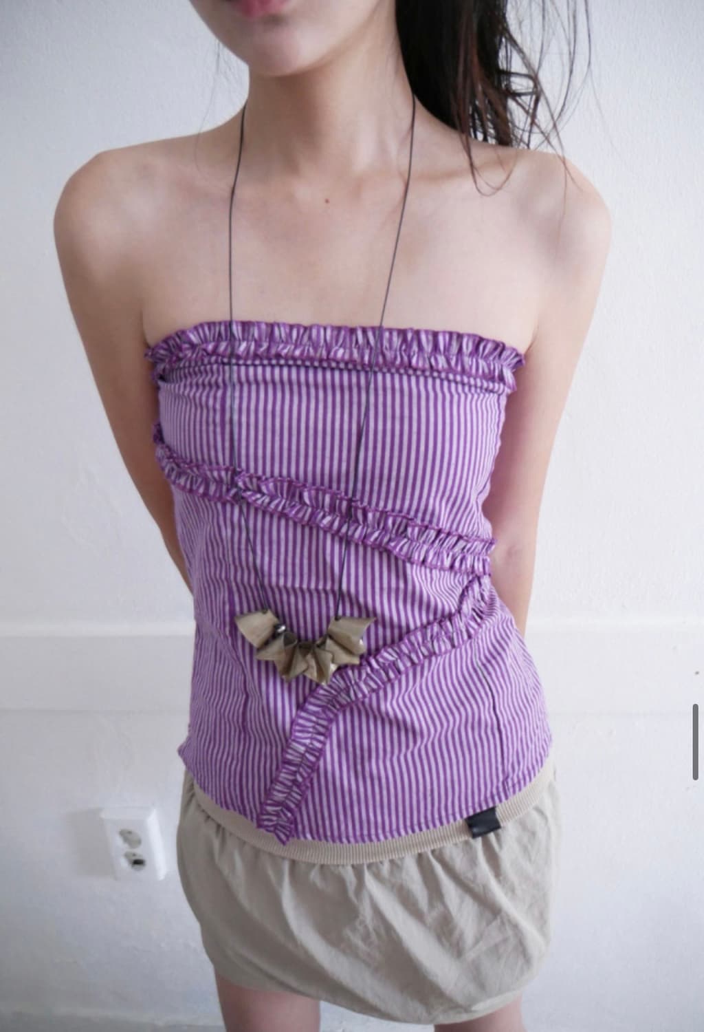 [팁씨] plum shirring tube top  상품이미지2