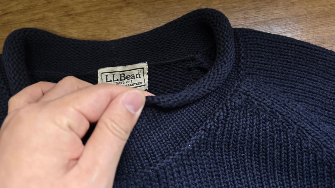 L.L.BEAN 엘엘빈 네이비 코튼 니트 스웨터 XXL 싸이즈 상품이미지3