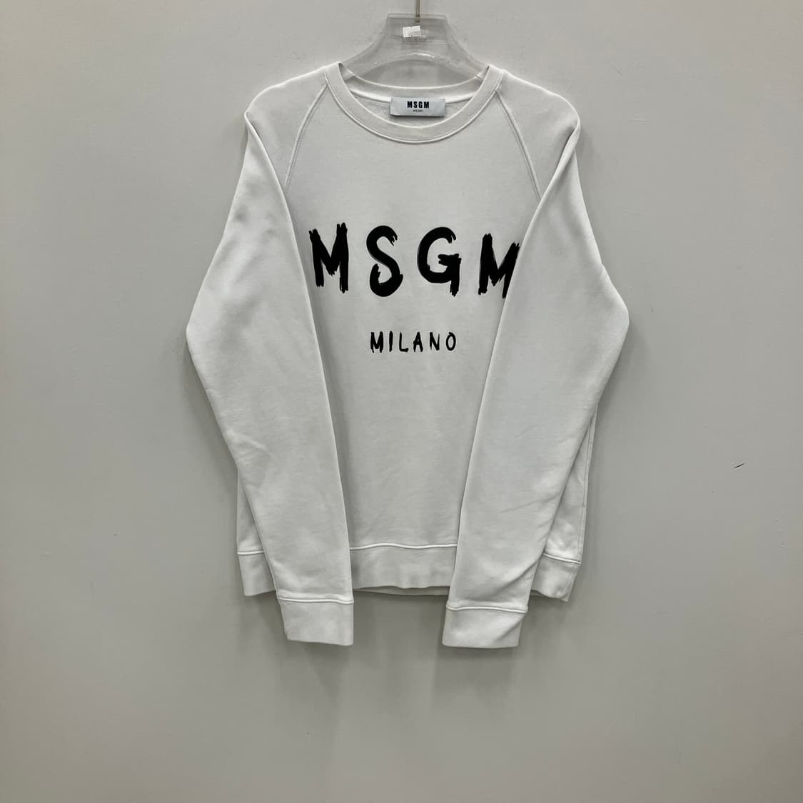 MSGM 브러시드 로고 코튼 크루넥 스웨트셔츠 L 상품이미지1