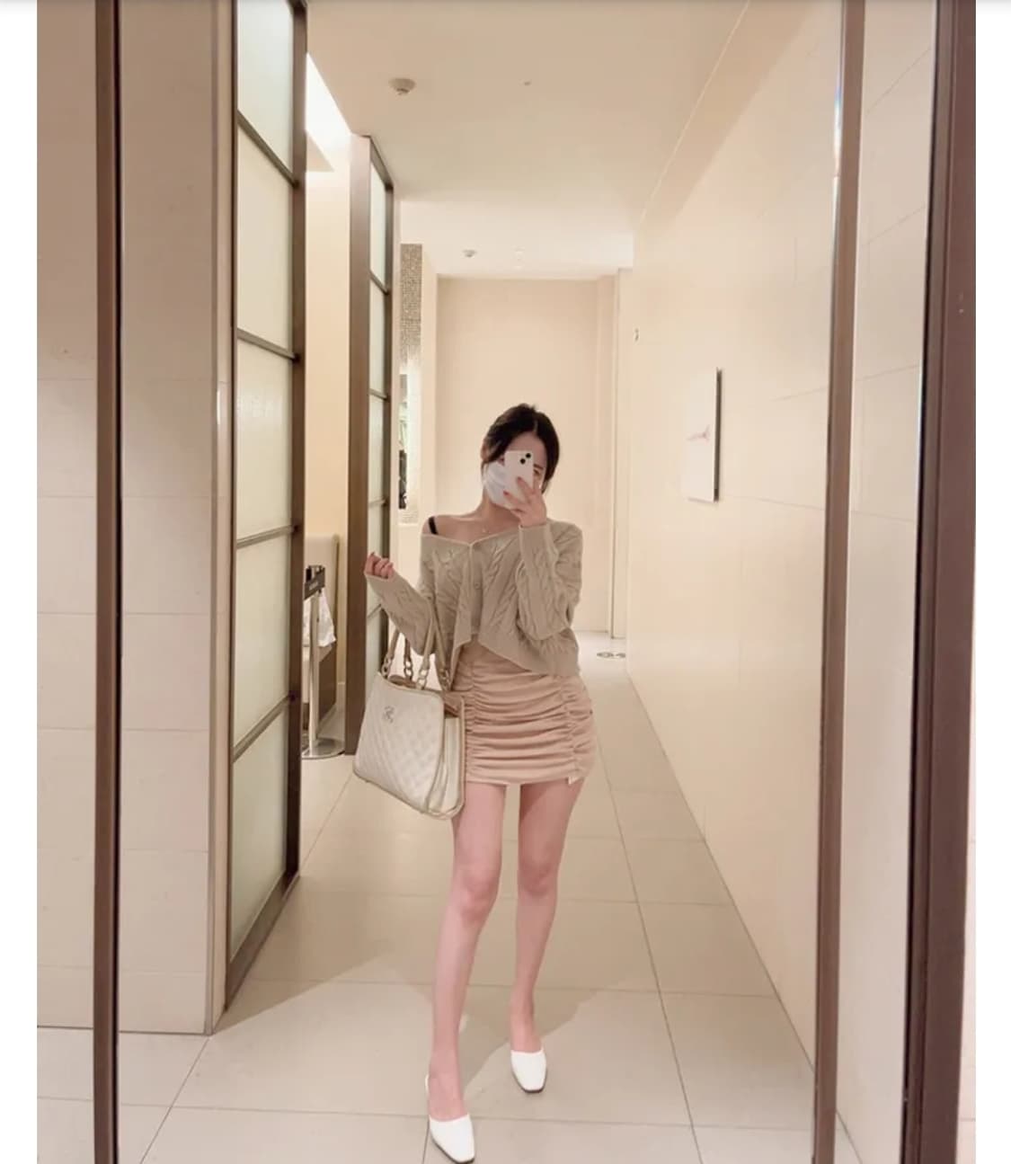 빅사이즈 밴딩셔링미니스커트 상품이미지4