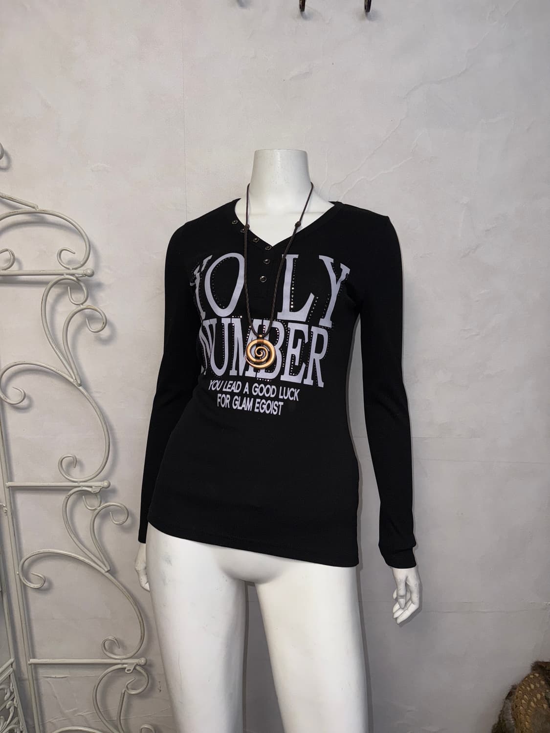 Egoist lettering button long sleeve 상품이미지5