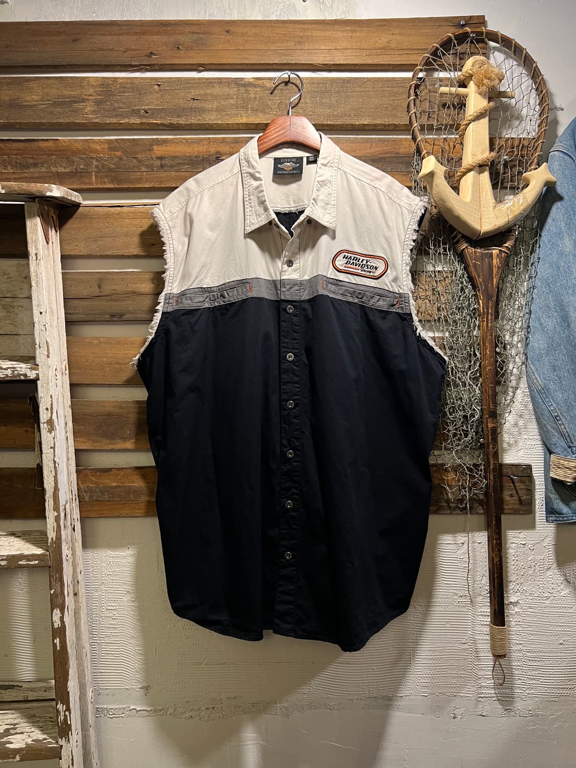 [3XL]할리데이비슨 USA 슬리브 컷팅 모터사이클 셔츠 상품이미지7
