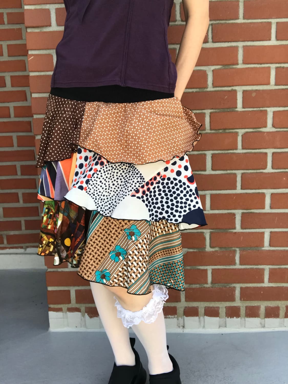 vintage patchwork skirt 상품이미지2