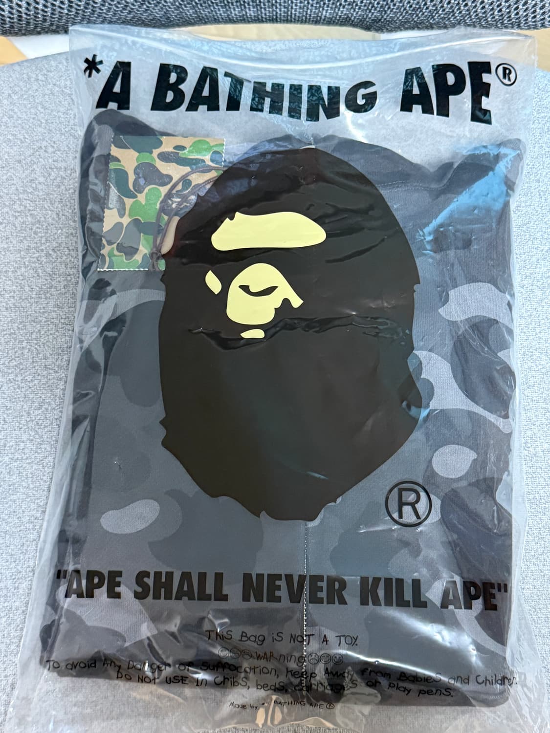 베이프 원 포인트 컬러 카모 후드집업 M 새상품 상품이미지2