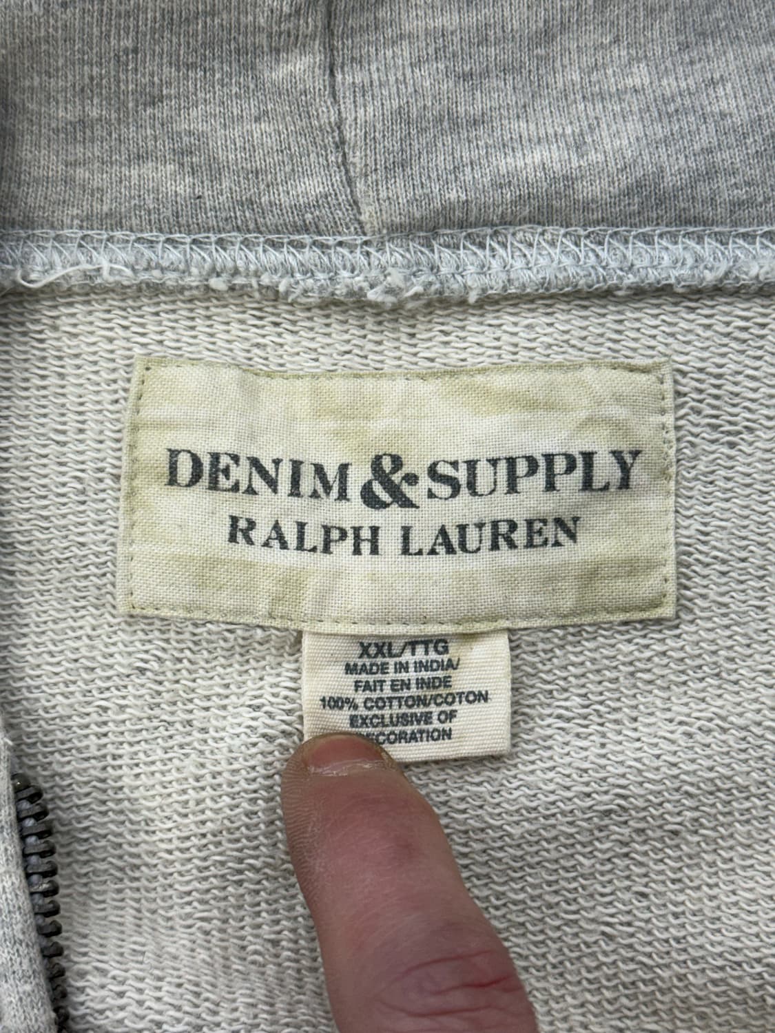 데님 앤 서플라이 인디언 헤드 라이트 그레이 후디 집업 상품이미지7