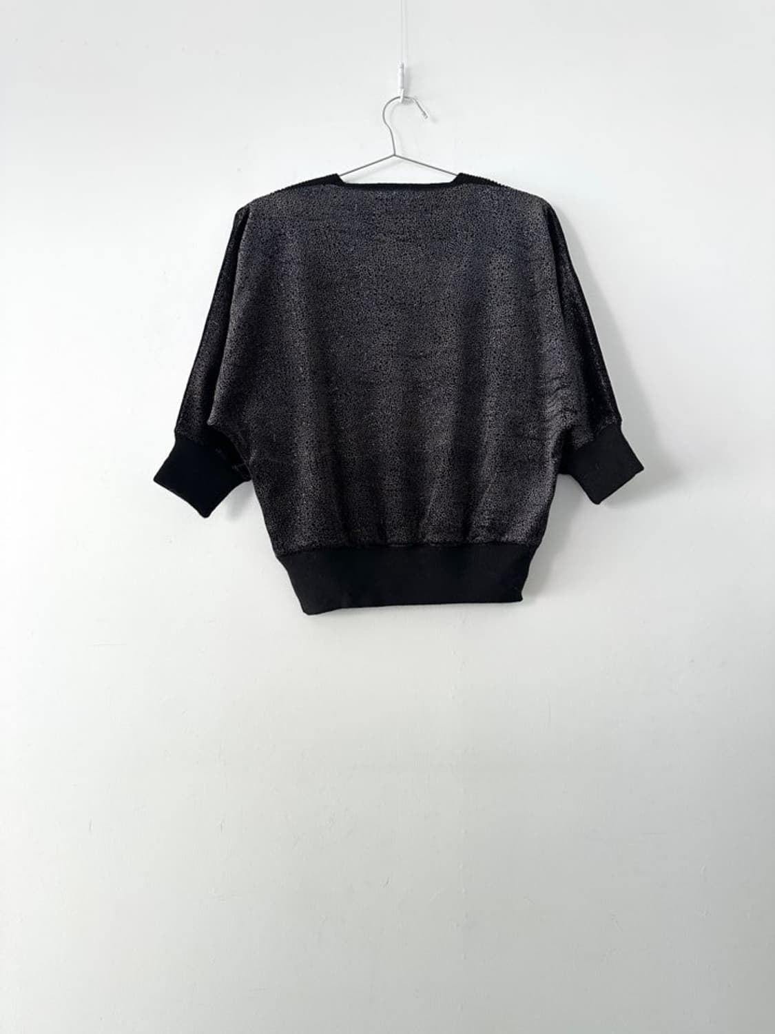 Lush circle velvet half knit / black 상품이미지3