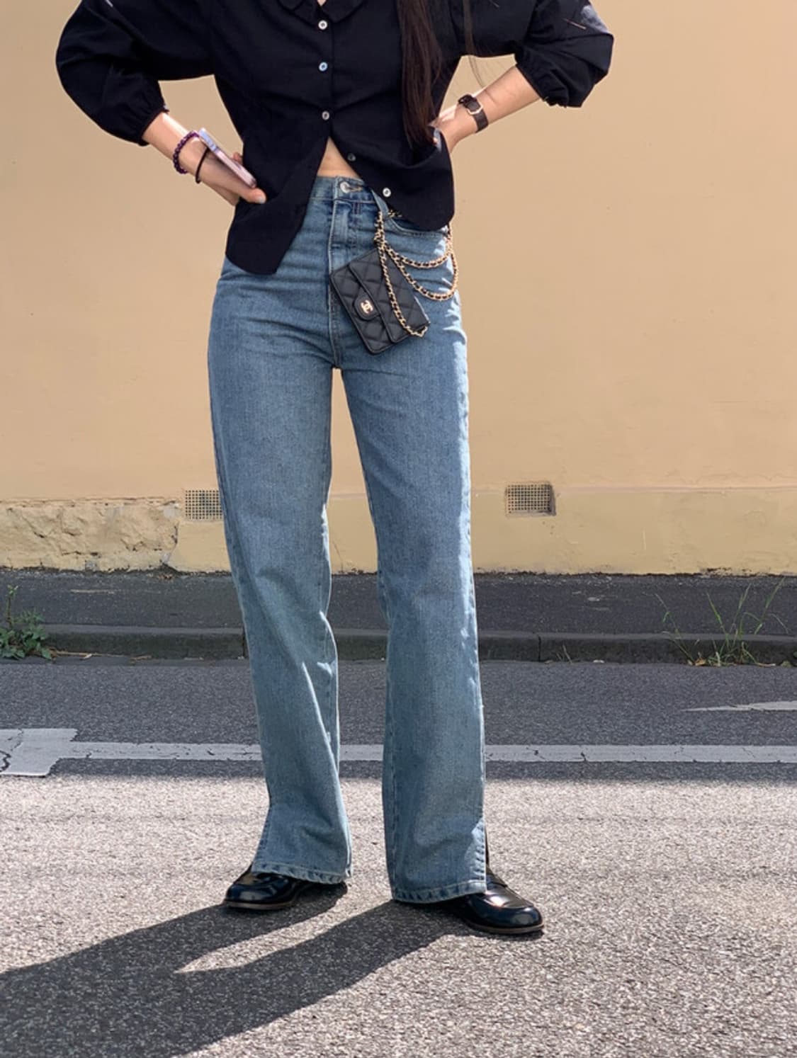 [M] 언더비 leaf 슬릿 데님 팬츠 상품이미지1