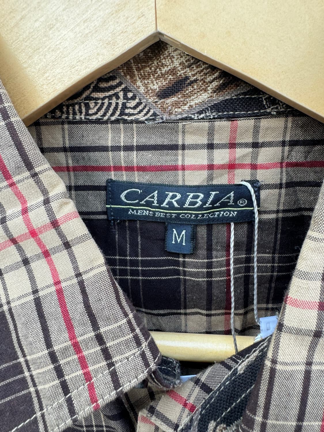 일본빈티지 포켓 체크 셔츠 브라운 m 상품이미지4