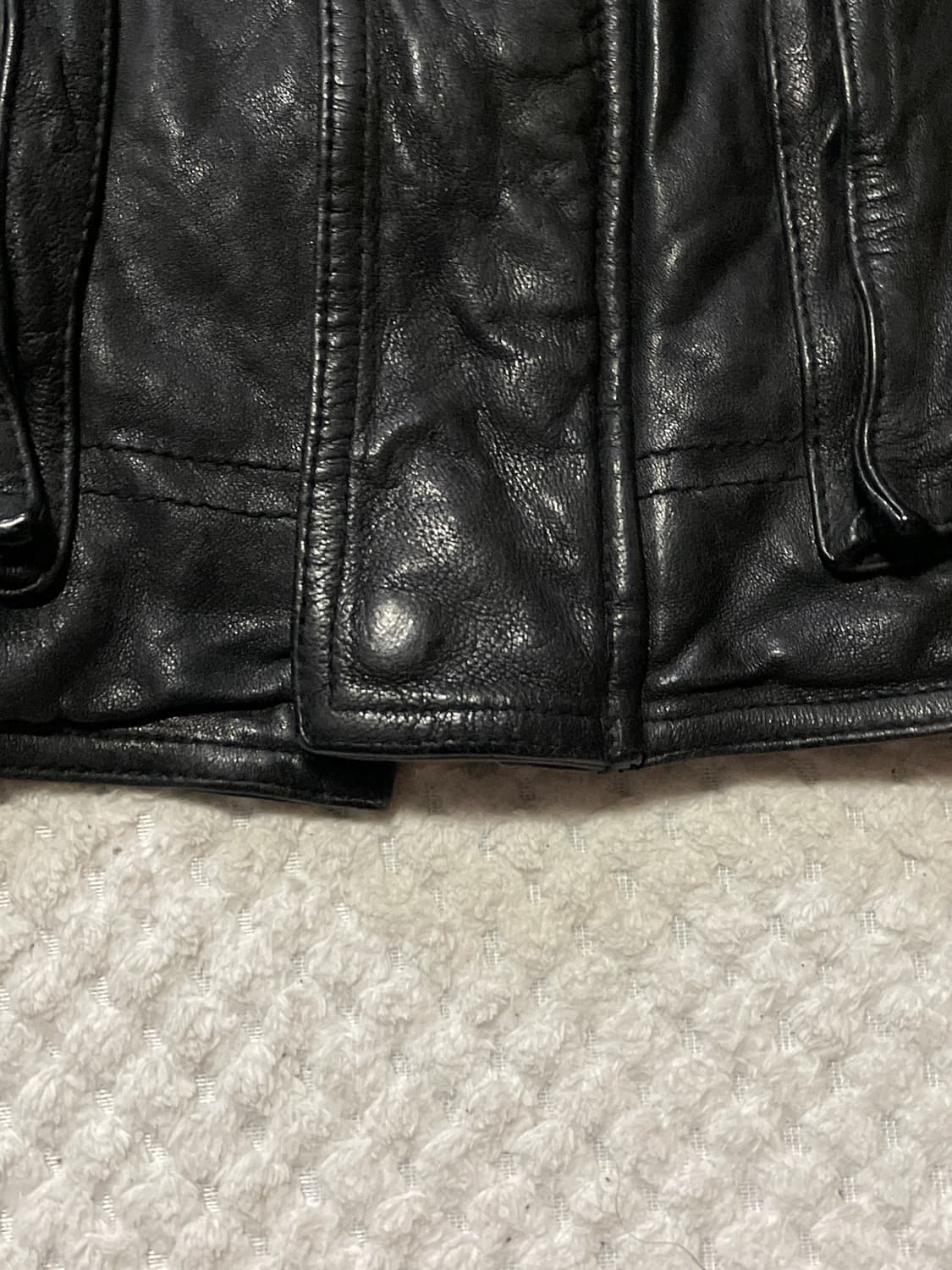 광희시장 웨스턴 무드 램스킨 양가죽 바이커 레더 자켓 상품이미지5