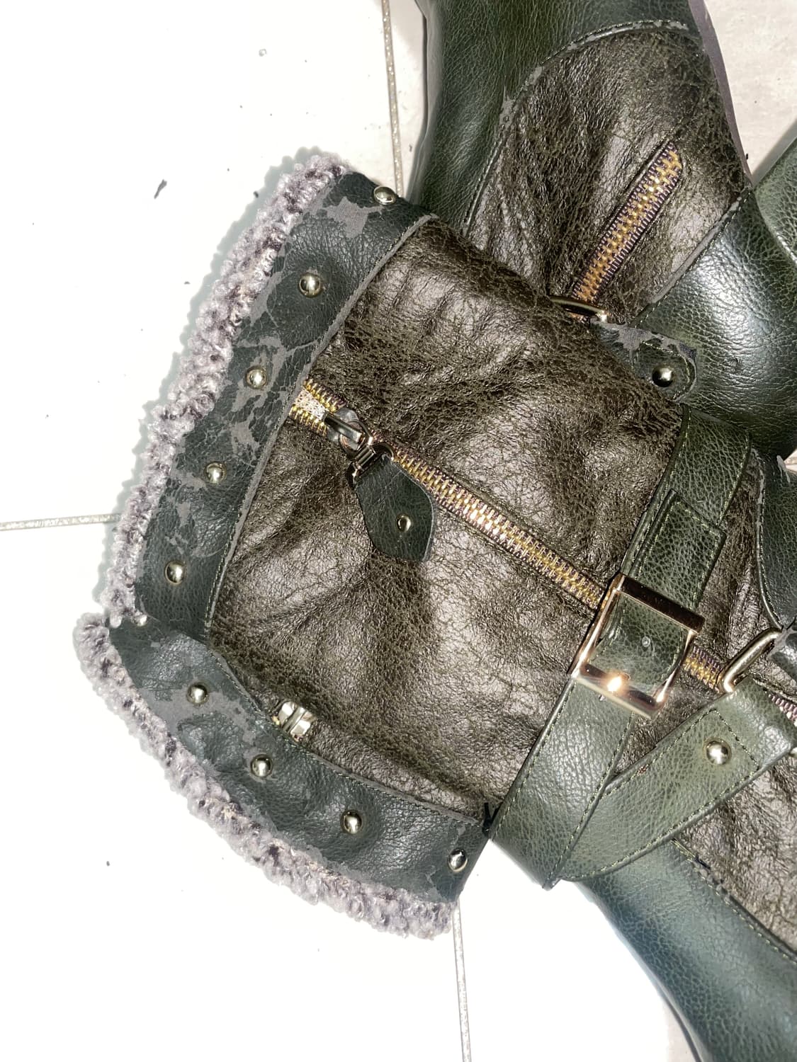 빈티지 가죽 버클 부츠 상품이미지2