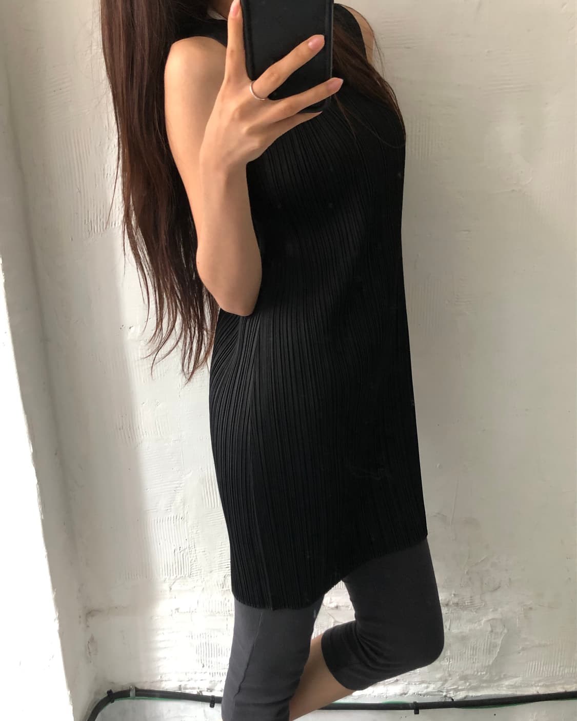 Pleats Please 플리츠플리즈 블랙 플리츠 슬리브리스 상품이미지5
