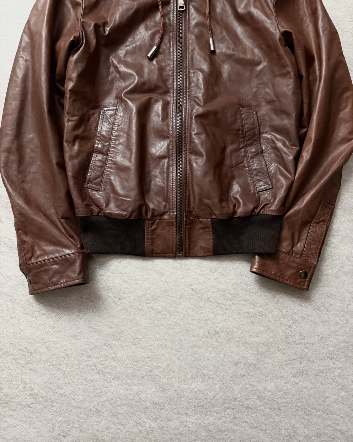 돌체앤가바나 후드 카프스킨 레더자켓 상품이미지4