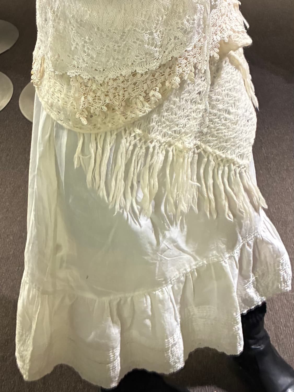 Japanese vintage 여성 아이보리 크로셰 머플러 상품이미지2