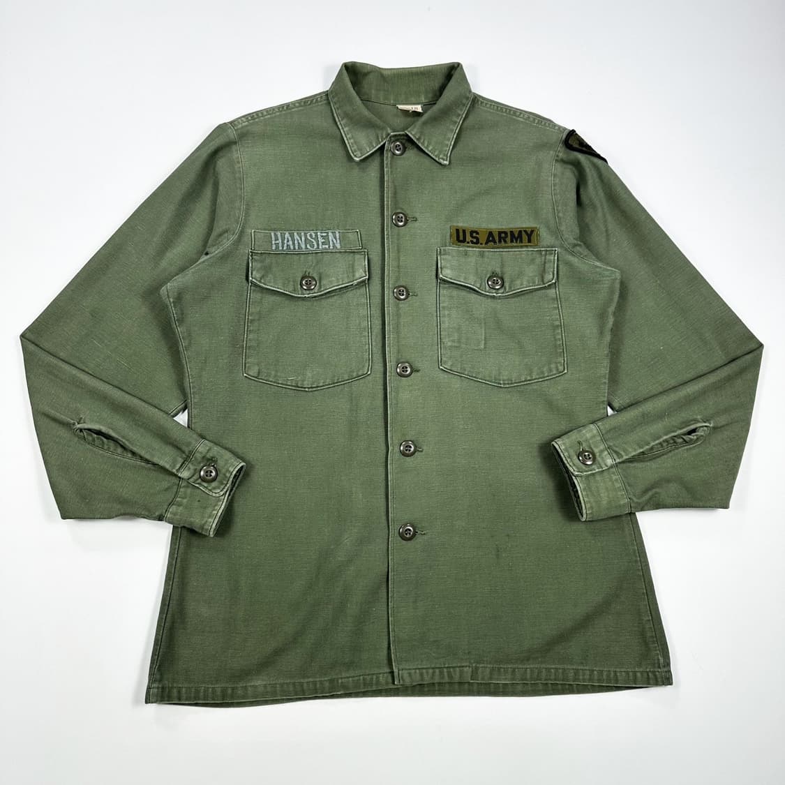 미군 80s 오리지널 US ARMY 카키 유틸리티 셔츠 (M) 상품이미지2