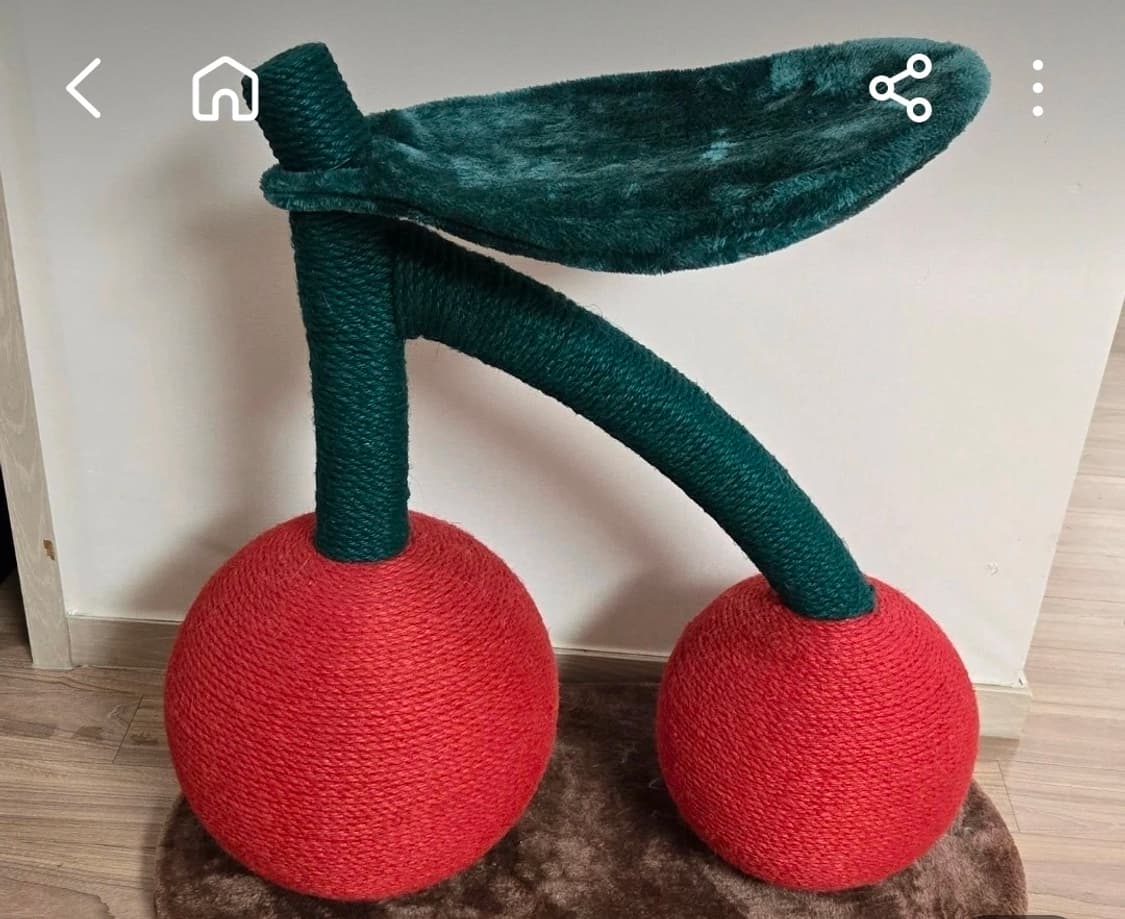 베트레스카 체리 캣타워 스크래처 해먹형 레드/그린 상품이미지1