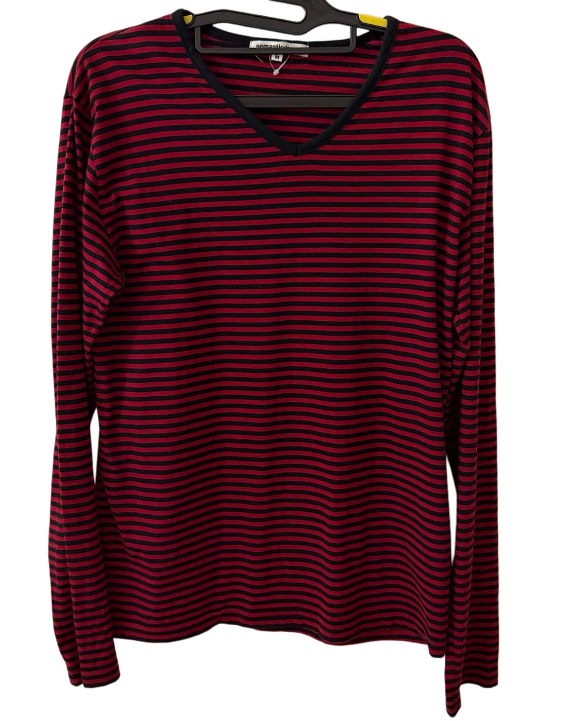 펑크 갸루 y2k 스트라이프 브이넥 긴팔 티셔츠 상품이미지2