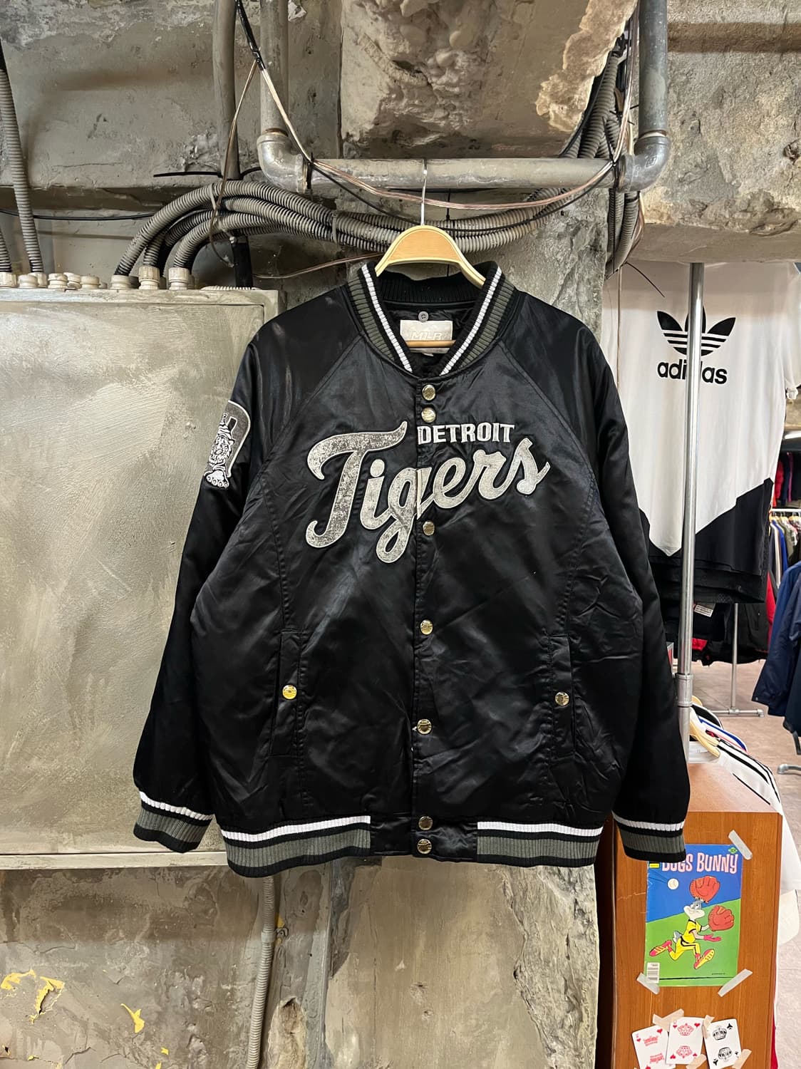 엠엘비 디트로이트 타이거즈 새틴 바시티 자켓 블랙 100 #csz2676 상품이미지1